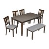 GDFStudio Nerra Modern 6 Piece Acacia Rubberwood Upholstered Dining Set - 2 of 4