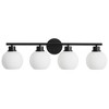POWLIG Modern Transitional Vanity Light - Dimmable Bathroom Lighting with Milky White Glass Shades - 2 of 4