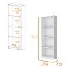 TOAOTBNBO 4-Tier Tall Storage Bookshelves, Contemporary Display Bookshcase for Magazines, Modern Bookshelf for Home Office, White - 3 of 4