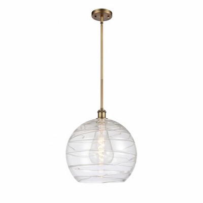Athens Deco Swirl - 1 Light Pendant In Industrial Style-14.88 Inches Tall and 13.75 Inches Wide