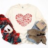 S.W.Smiley Christmas Outline Heart - Women's Garment Dyed Long Sleeve Graphic T-Shirt - 2 of 4