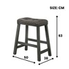 Dsvimoy Counter and Bar Stool Rustic Wooden Set of 2 with Faux Leather Seat for Farmhouse Dining, Gray, 24.8"*14.37"*11.42" - 3 of 4