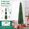 Resenkos 8-Ft Pencil Christmas Tree with Memory Wire Branches and Stand - Green - 2 of 4