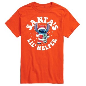 Men's - Lilo and Stitch - Santas Lil Helper Christmas Short Sleeve Graphic T-Shirt - 1 of 4