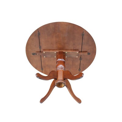 Cottage Charm Espresso 42" Round Wood Extendable Dining Table