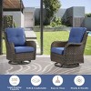 Set of 2 Outdoor Swivel Rocker Patio Chairs with Cushioned Seats,Wicker All-Weather Porch Deck Garden Furniture-The Pop Home - 2 of 4