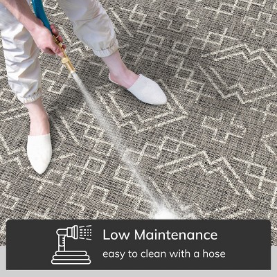 Well Woven Quay Indoor OutdoorFlat Weave Pile Geometric Area Rug