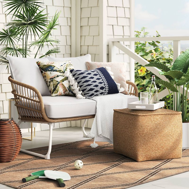 20"x15" Outdoor Patio Pouf Knit Olefin - Threshold™ , 3 of 6