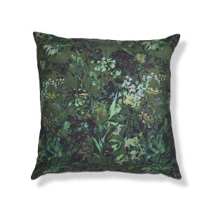TAG 22"x22" Green Garden Floral Cotton Accent Decorative Throw Pillow Poly Filled Removable Insert Square Machine Wash - 1 of 3