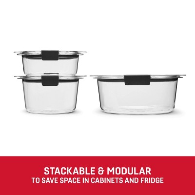 Clear Plastic 6-Piece Round Food Storage Container Set