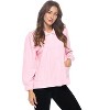 Casual Nights Women's Button Front Jacquard Terry Fleece Sleep Bed Jacket Top with Pockets - 2 of 4