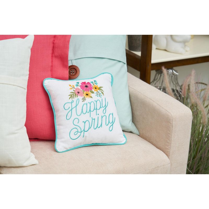 C&F Home 10" x 10" Happy Spring Embroidered Throw Pillow, 4 of 6