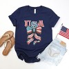 Simply Sage Market Coquette USA Bow Grunge Short Sleeve Tee - 3 of 4