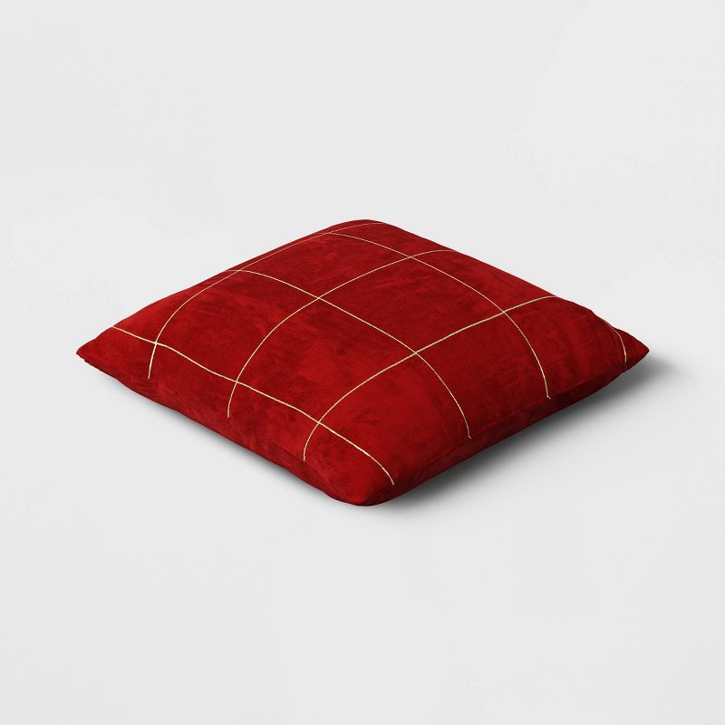 Velvet Windowpane Square Throw Pillow - Threshold™, 4 of 6