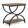 Resenkos Sofa Side End Table, End Table, Couch Table,2-Tier End Table, Rectangular Side Table with Stylish Metal Frame,Faux Marble White & Gold - 4 of 4
