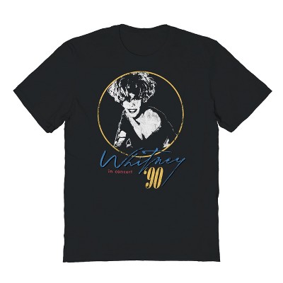 Whitney Houston Men's In Concert Short Sleeve Graphic Cotton T-shirt