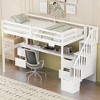 Twin Size Loft Bed Frame with Built-in Desk and Double Storage Drawers - 4 of 4