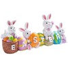 Syncfun Easter Bunny Eggs Resin Tabletop Centerpiece Decor, 4 Rabbits Bunny & Egg Home and Office Easter Figuring Decoration - image 4 of 4