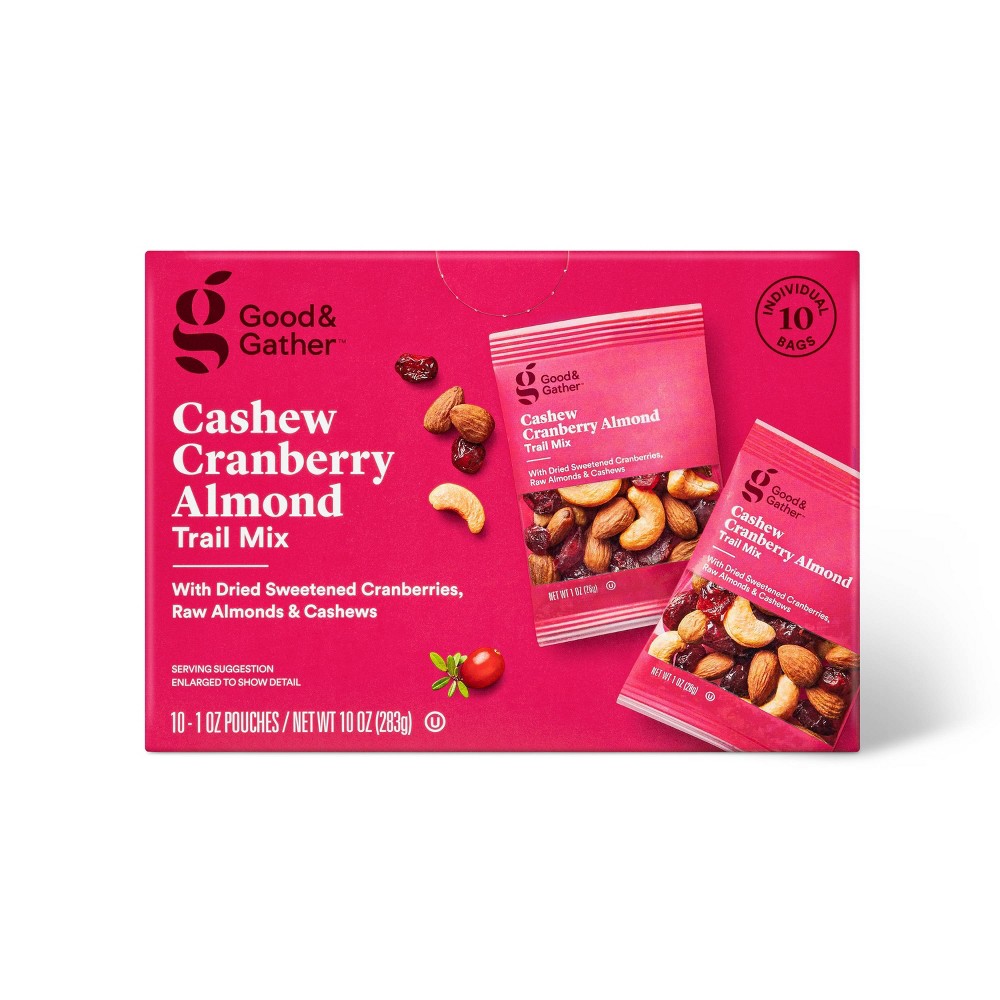 Cashew Cranberry Almond Trail Mix - 10oz/10ct - Good & Gather