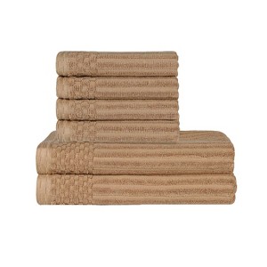 Modern Ribbed Cotton  Assorted Towel Set by Blue Nile Mills - 1 of 4
