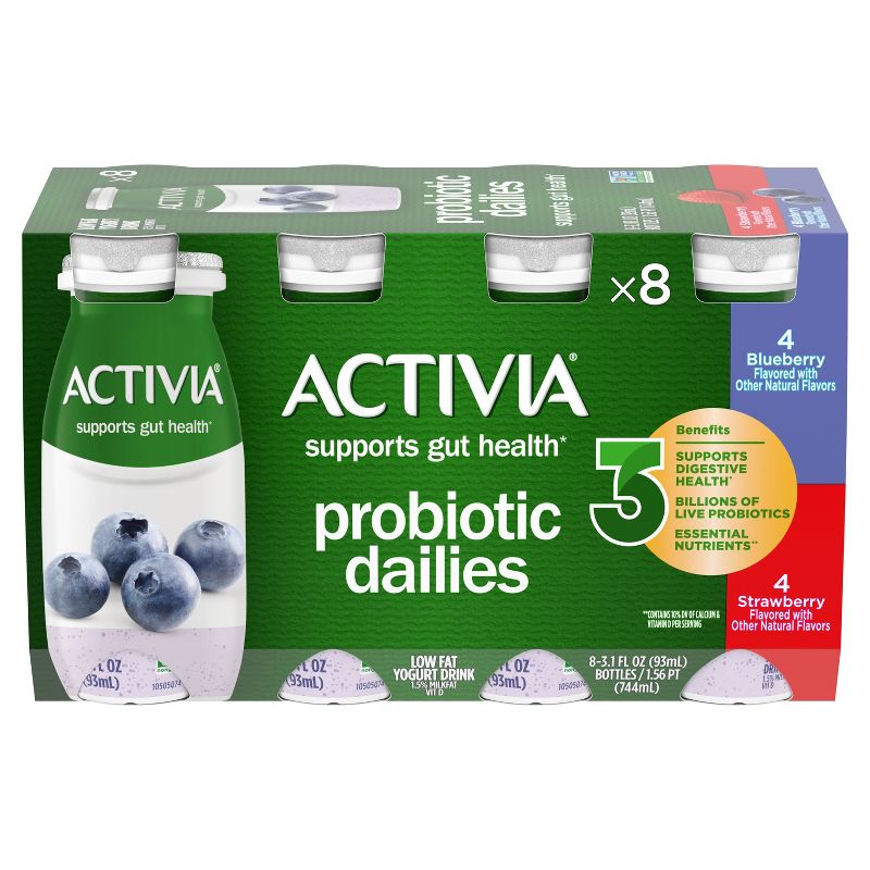 Activia Probiotic Dailies Strawberry &#38; Blueberry Yogurt Drink - 8ct/3.1 fl oz Bottles, 3 of 20