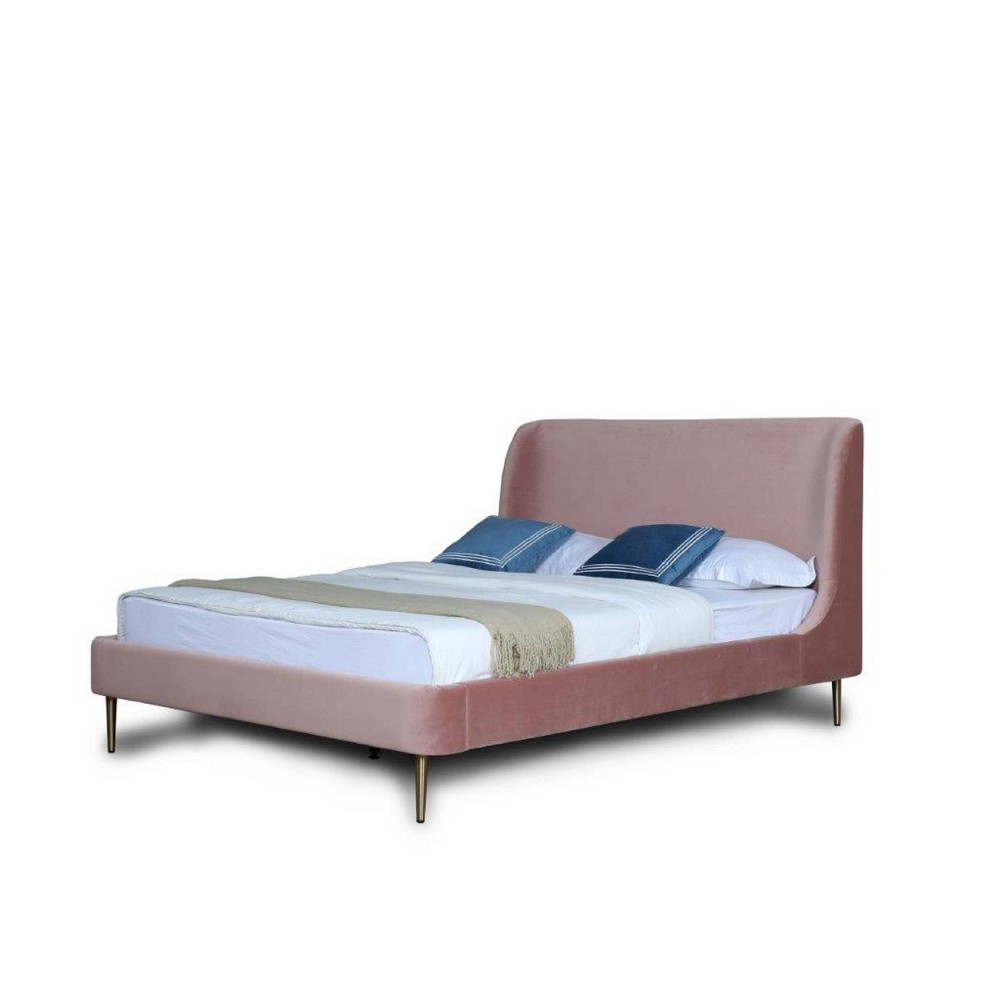 Photos - Bed Frame Full Heather Upholstered Bed Blush - Manhattan Comfort