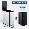 GustoWave  4 Gallon /15L Step Trash Can with Soft-Close Lid,  with Removable Inner Bucket,  for Kitchen, Bathroom, Silver - 3 of 4