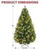 Vivatrees 6 Ft Prelit Artificial Christmas Tree, with Warm White Lights, Metal Stand, Hinged Branches, Realistic Xmas Tree for Holiday Decor, Green - 3 of 4