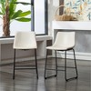 PU Leather Counter Height Stools with Metal Frame, Set of 2 for Kitchen or Home Bar - 2 of 4