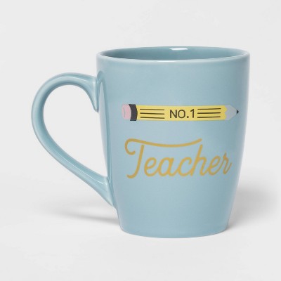 50oz Stoneware No. 1 Teacher Giant Mug Blue - Threshold™ – Target