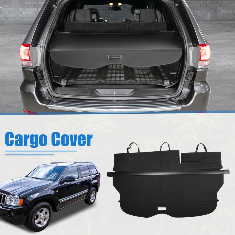 Unique Bargains Retractable Cargo Cover for Jeep Grand Cherokee SUV Rear Trunk Shielding Shade Black, 2 of 7