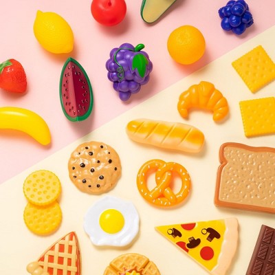 50 Piece Colorful Plastic Play Food Set for Kids