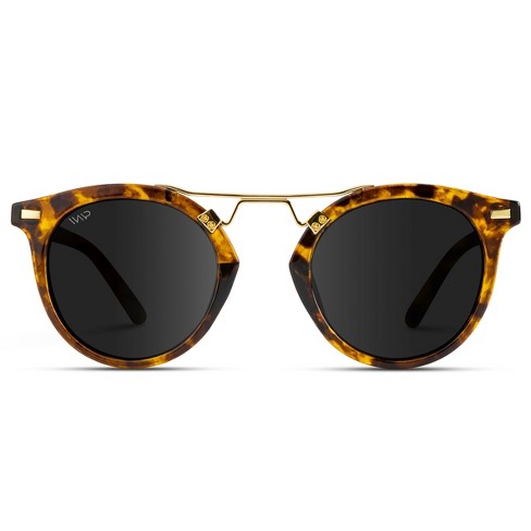 FLAME MIDNIGHT BLACK / black cat-eye sunglasses with gold details