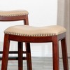 NicBex Dining Chairs Upholstered Chair Backless Saddle Bone Leather Seat Bar Stools for Kitchen, Bedroom - 2 of 4