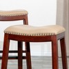 NicBex Dining Chairs Upholstered Chair Backless Saddle Bone Leather Seat Bar Stools for Kitchen, Bedroom - image 2 of 4