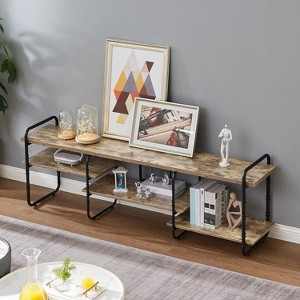 VECELO TV Stand, Entertainment Center, Media Console Table with Adjustable Storage Shelves - 1 of 4