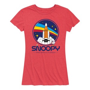 Women's - Peanuts - Space Snoopy Short Sleeve Graphic T-Shirt - 1 of 4