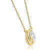 Pompeii3 1/4Ct TW Round Diamond Circle Halo Pendant Yellow Gold Lab Created Necklace - 2 of 4