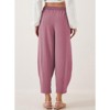 Women Summer Pants Casual Linen Textured Ankle Cuff Pants Beach Pants for Women Elastic Waistband Lounge Pants - 2 of 2
