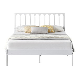 Full-size platform bed frame, metal bed frame with headboard, 12.6-inch storage space underneath, no box spring needed, quiet, black - 1 of 4