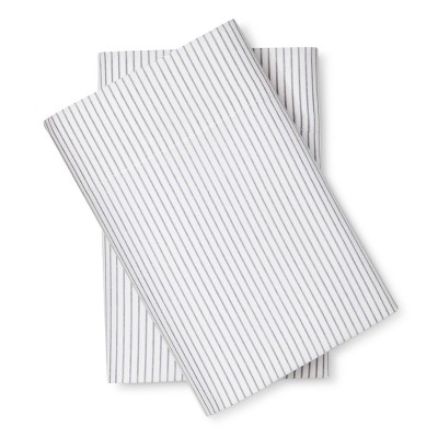 Photo 1 of 2pcs Standard Microfiber Striped Pillowcase Set Blue - Room Essentials 