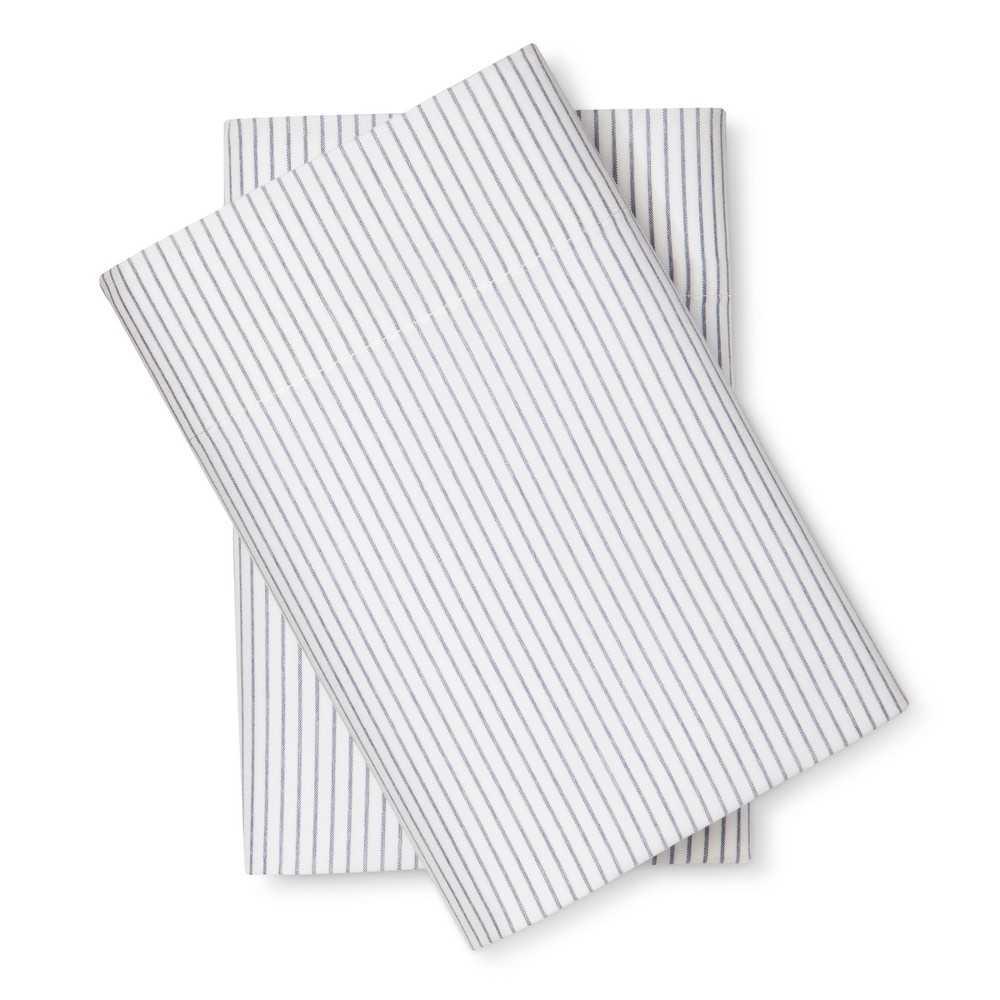 Photos - Pillowcase King Microfiber Striped  Set Blue - Room Essentials™