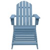vidaXL Solid Fir Wood Adirondack Patio Chair with Detachable Ottoman, Weather-Resistant, Easy Maintenance, Comfortable Ergonomic Design, Stylish Blue - 2 of 4