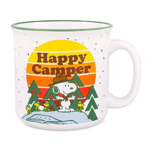 Silver Buffalo Peanuts "Happy Camper" Ceramic Camper Mug | Holds 20 Ounces - 1 of 4