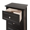 GlasFlength Nightstands Modern Three Drawer Bedside Table with Metal Handles Elegant Design for Bedroom Storage, Black, 19"*15"*25" - 3 of 4