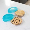 Libbey Baker’s Premium Glass Pie Dish Set of 2 with Lids, 9 Inch Round Baking Dishes, Stackable Bakeware with GreatGrip Handles, Durable Covered Pie - 3 of 4