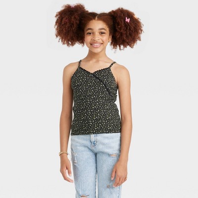 Cutie Patootie Girls Solid Racerback with Lace Back Tank 