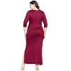 Plus Fitted V-Neck Side Slit Maxi Dress - 24seven Comfort Apparel™ - 3 of 4