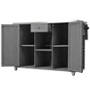 Whisen Outdoor Kitchen Island Fir Wood Kitchen Island with Stainless Steel Top - 3 of 4
