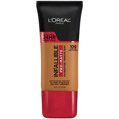 L'Oreal Paris Infallible Pro-Matte Foundation Normal/Oily Skin - 109 Classic Tan - 1 fl oz